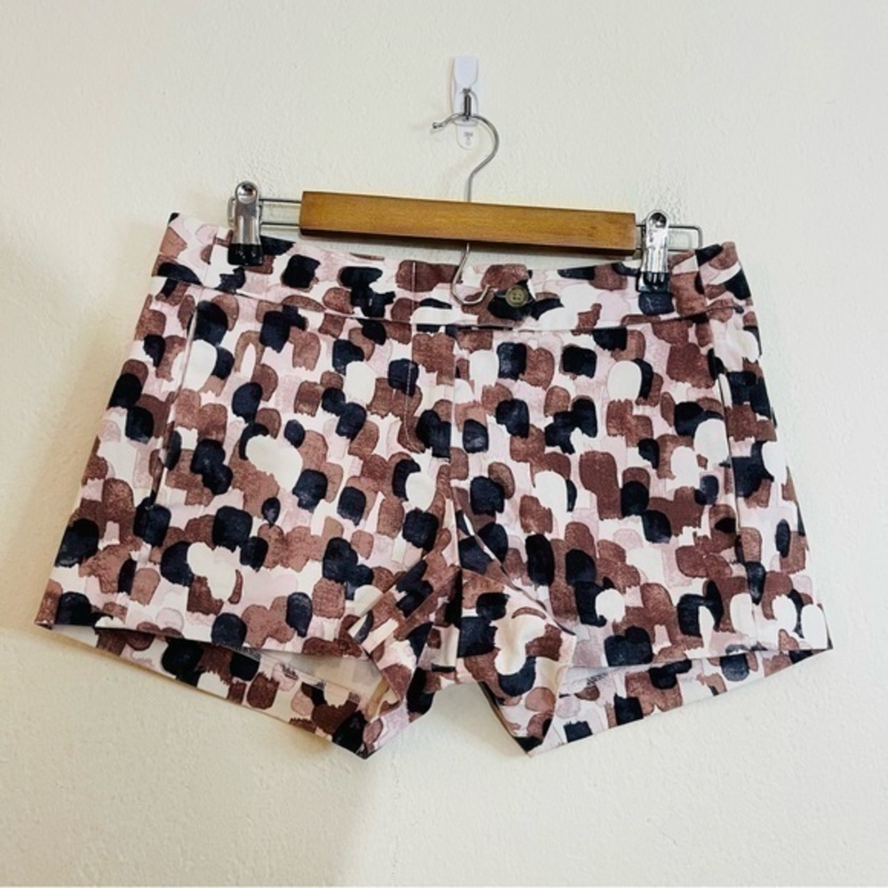 J. Crew Neapolitan Mid-Rise Shorts Size 2 Black/Brown Pockets